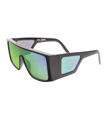 Fly Jefe Z87 + Safety Glass Shine Black w/Green Mirror Lens