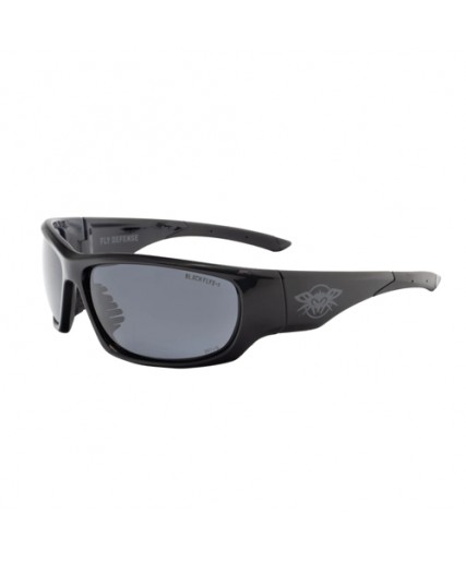 Fly Defense / Z87+ Safety Glass Shiny Black / Smoke Lens