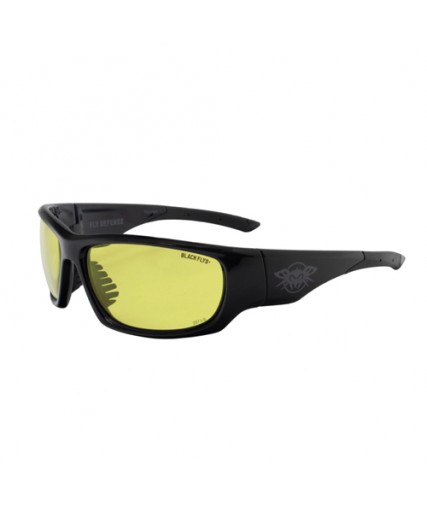 Fly Defense / Z87+ Safety Glass Shiny Black / Yellow Lens