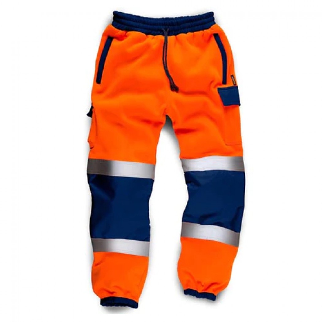 Hi Vis Joggers with Cargo Pockets Orange/Navy
