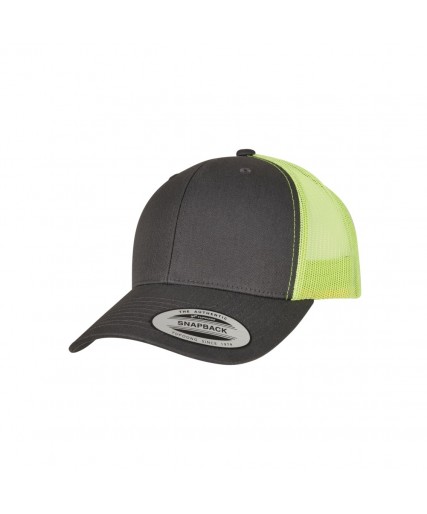 Retro Trucker Cap Charcoal/Neon Green