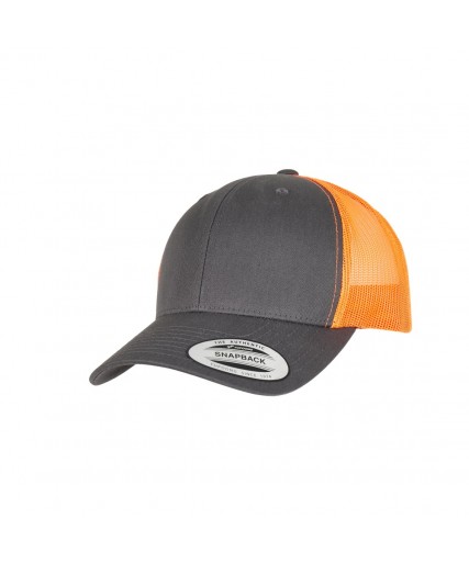 Retro Trucker Cap Charcoal/Neon Orange
